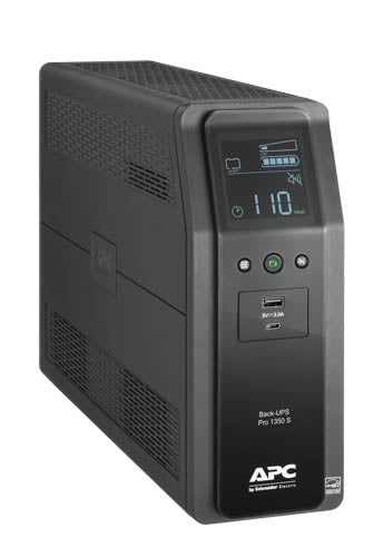 APC Back UPS PRO BR 1350VA,10 Outlets (4) NEMA 5-15R, (6) NEMA 5-15R (Battery Backup), 2 USB Charging Ports, AVR, LCD interface