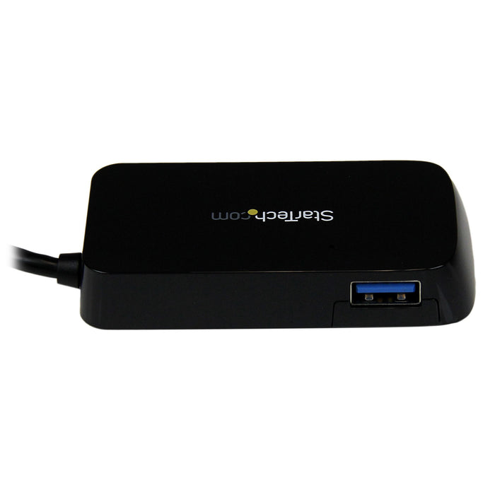 4 Port SuperSpeed Mini USB 3.0 Hub  Black