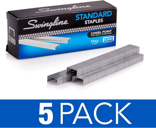 Swingline Staples, Standard, 1/4 Inch Length, 5000/Box