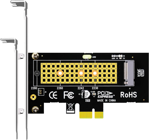 PA09-X1 M.2 NVMe to PCIe Rev 4.0 X1 Adapter with M.2 Heatsink for 2230/2242/2260/2280 M.2 NVMe SSD -- 30 Day TTE.CA Warranty