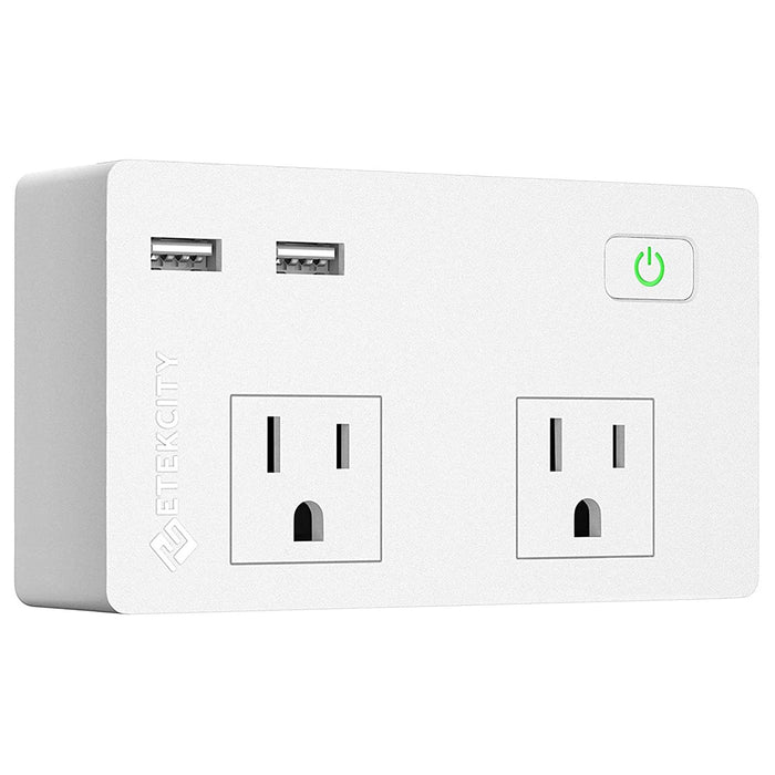 Wall Tap Surge Protector - 2 Outlets, 2x USB ports upto 2.4A - 3.1A Max total for both ports, 5160 Joules, Power Switch -- 30 Day TTE.CA Waranty