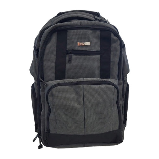 Gino Ferrari Backpack 17in Brunswick Rolling with Retractable Telescopic Handle Canvas - Black and Grey