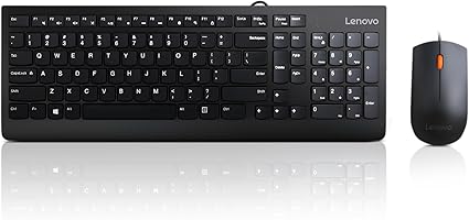 Lenovo 300 Wired Combo - USB  Keyboard and Mouse Set - Lenovo 1 Year Warranty
