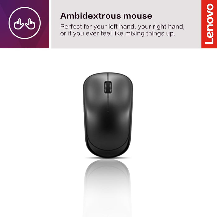 Lenovo 100 Wireless Keyboard and Mouse Combo - USB type A adaptor,  Keyboard and Mouse Set - Lenovo 1 Year Warranty
