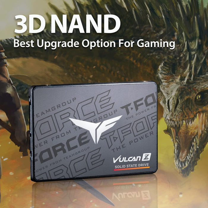 TEAMGROUP T-Force Vulcan Z 512GB SLC Cache 3D NAND TLC 2.5 Inch SATA III Internal Solid State Drive SSD (R/W Speed up to 540/470 MB/s)  -- TEAMGROUP Warranty
