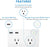 Wall Tap Surge Protector - 2 Outlets, 2x USB ports upto 2.4A - 3.1A Max total for both ports, 5160 Joules, Power Switch -- 30 Day TTE.CA Waranty