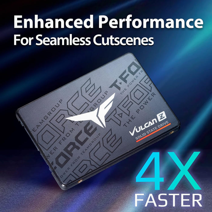 TEAMGROUP T-Force Vulcan Z 512GB SLC Cache 3D NAND TLC 2.5 Inch SATA III Internal Solid State Drive SSD (R/W Speed up to 540/470 MB/s)  -- TEAMGROUP Warranty