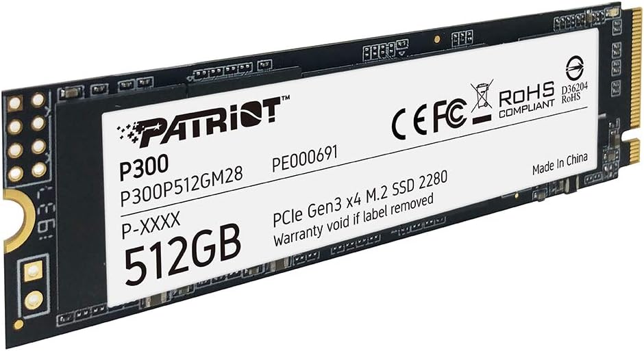 Patriot P300 NVME M.2 PCIe Gen 3 x4 512GB Low-Power Consumption SSD -- Patriot Warranty