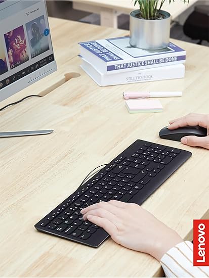 Lenovo 300 Wired Combo - USB  Keyboard and Mouse Set - Lenovo 1 Year Warranty