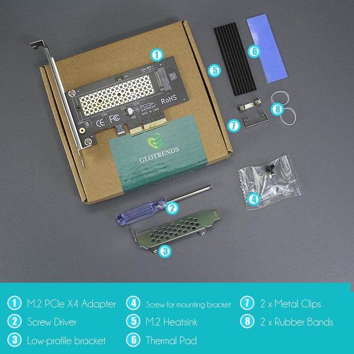 PA09-HS M.2 NVMe to PCIe 4.0 X4 Adapter with M.2 Heatsink for M.2 NVMe SSD -- 30 Day TTE.CA Warranty