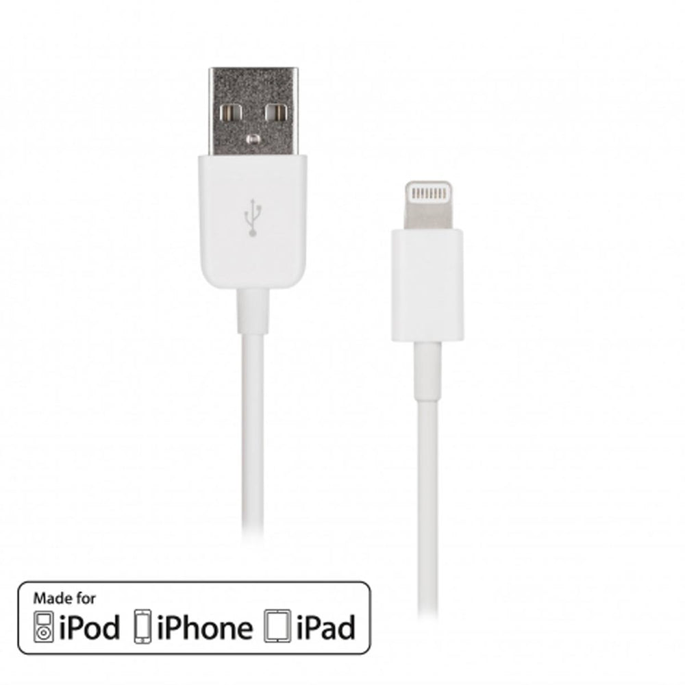 6' USB  Lightning Cable - Male/Male - TechCraft - WHITE