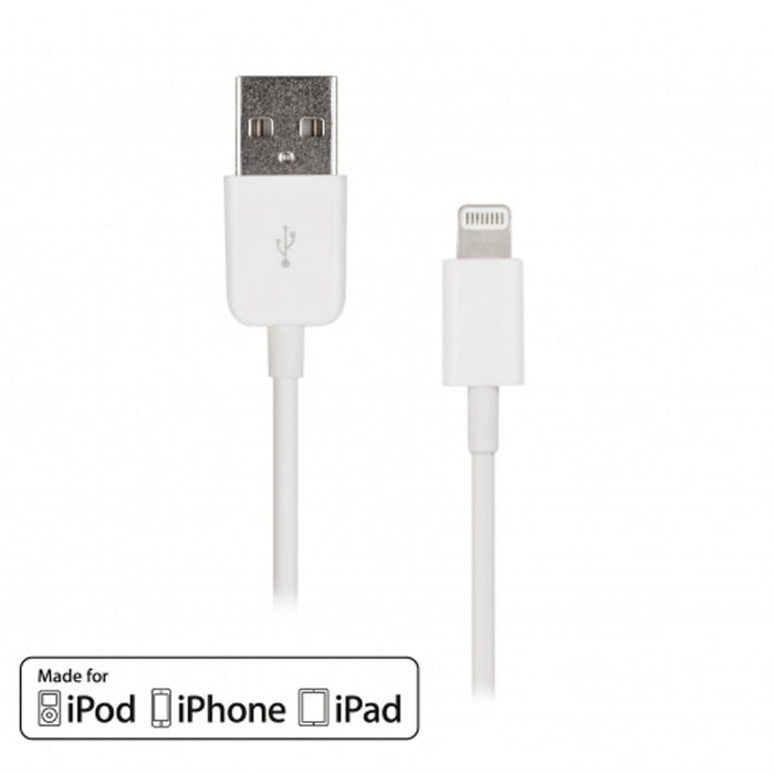 6' USB  Lightning Cable - Male/Male - TechCraft - WHITE