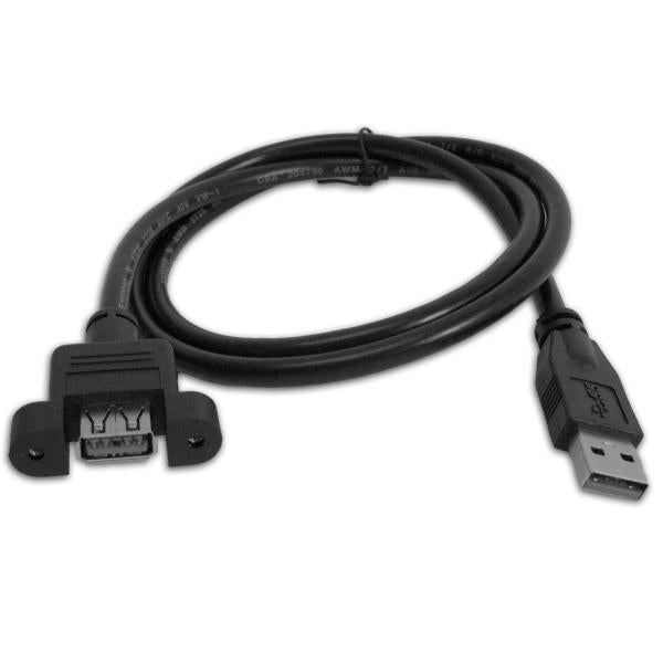 3' USB 3.0 Panel Mount Extension Cable - A to A - M/F