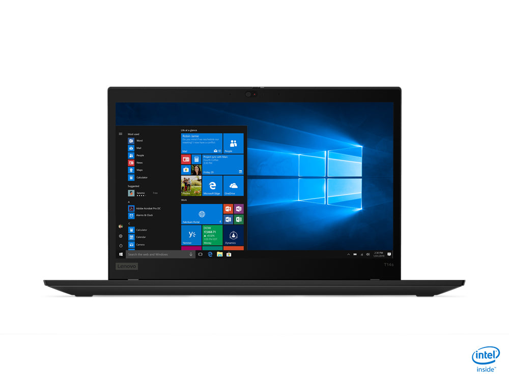 Lenovo ThinkPad T14s Gen 1 Notebook, Intel Core i5-10310U, 8 GB DDR4 RAM, 256 GB M2 NVMe SSD, USB3, Intel AX201 11ax, 2x2 + BT5, BT, WebCam, 14" Screen, HDMI, microSD, Windows 11 Pro -- 1 Year TTE.CA Hardware Warranty -- 30 Day Battery