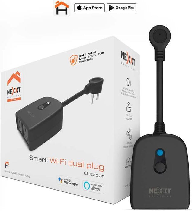 Nexxt Smart Home Wi-Fi Outdoor plug - 2 Outlets