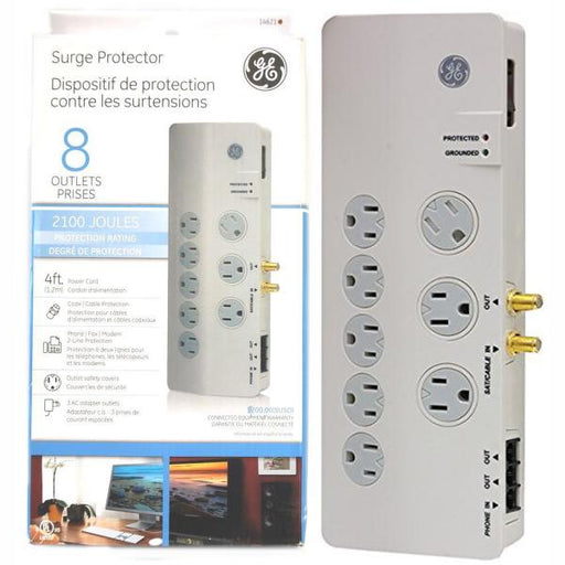 GE Surge Protector - 8 Outlets, 4 ft. Cord