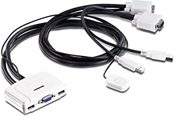 2-Port TrendNet USB KVM Switch Kit (INCLUDES 2 X KVM CABLES)