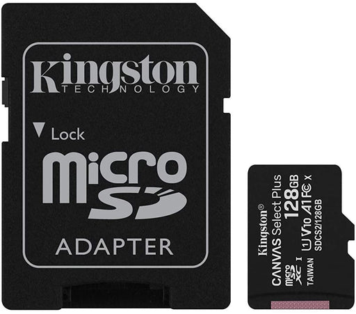 Kingston 128GB SDXC Canvas Select 100R A1 C10 with SD Adaptor -- Kingston Warranty