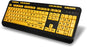 Adesso EasyTouch 132 - Luminous 4X Large Print Multimedia Desktop Keyboard, 122 Key High Contrast Fluorescent -- 1 Year Adesso Warranty