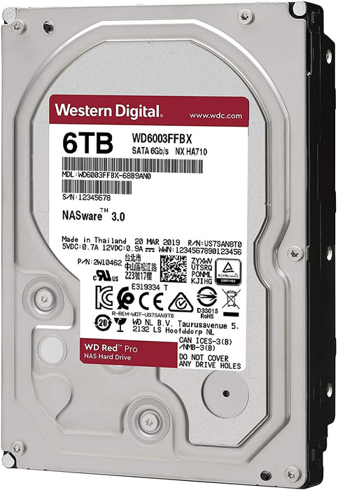 WD RED Pro 6TB NAS/Desktop Hard Disk Drive - 7200 RPM SATA 6Gb/s