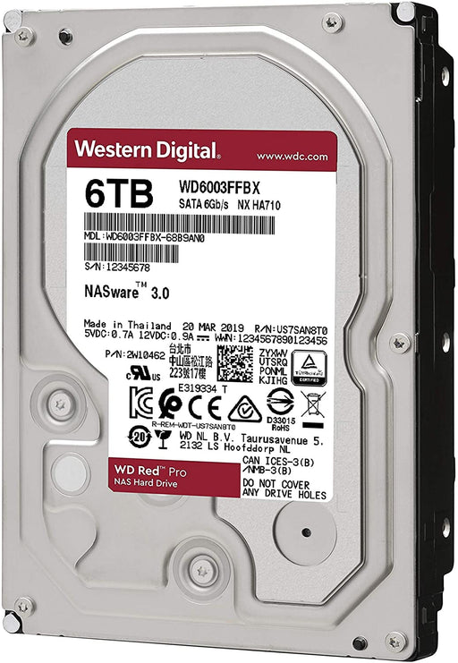 WD RED Pro 6TB NAS/Desktop Hard Disk Drive - 7200 RPM SATA 6Gb/s 256MB Cache 3.5 Inch --  5 Year WD Limited  Warranty