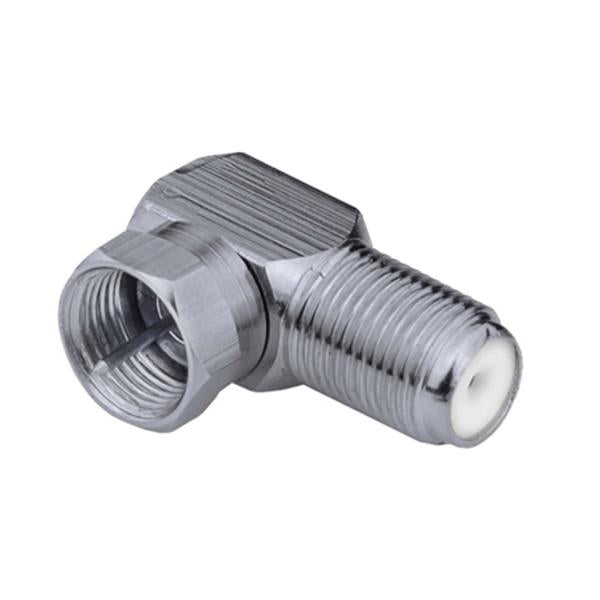 90-Degree Male to Female F-Type Coax Adapter