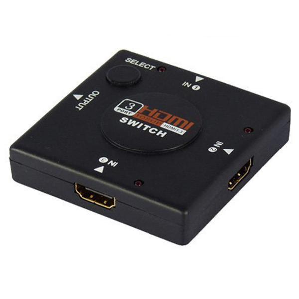TechCraft 3-way HDMI Switch, Connect 3 devices with HDMI output