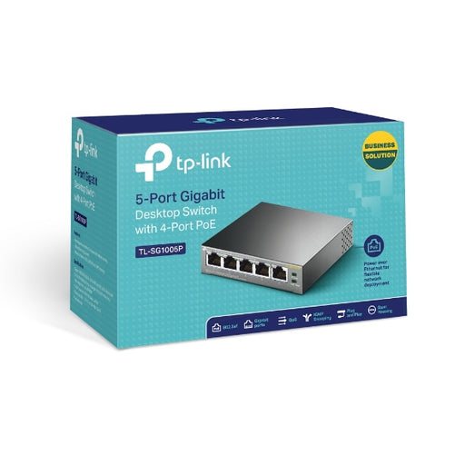TP-LINK 10/100/1000Mbps 5 Port Gigabit  Switch with 4 PoE ports( 56Watt total), Power-Saving -- 2 Year TP-Link Warranty