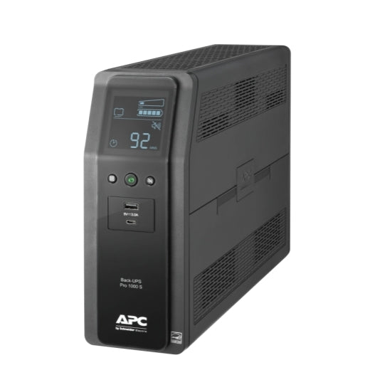 APC Back UPS PRO BR 1000VA, 10 Outlets, 2 USB Charging Ports, LCD interface